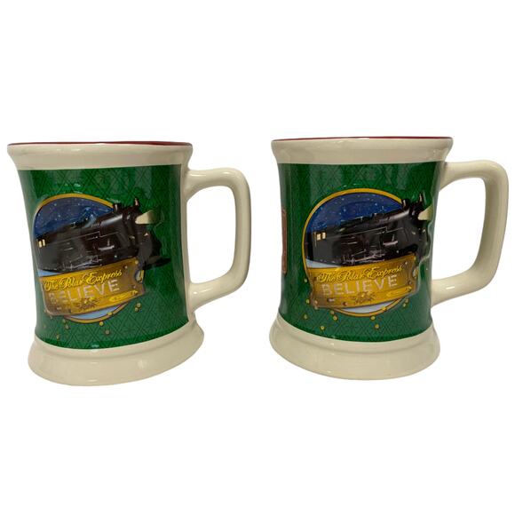 Warner Brothers Set of 2 Polar Express Cocoa Mugs - Picture 1 of 7